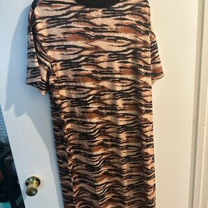 Animal Print Short Sleeve Dress